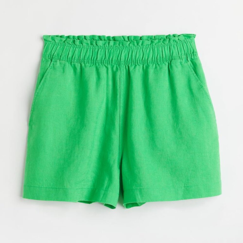 H&M Green Linen Shorts